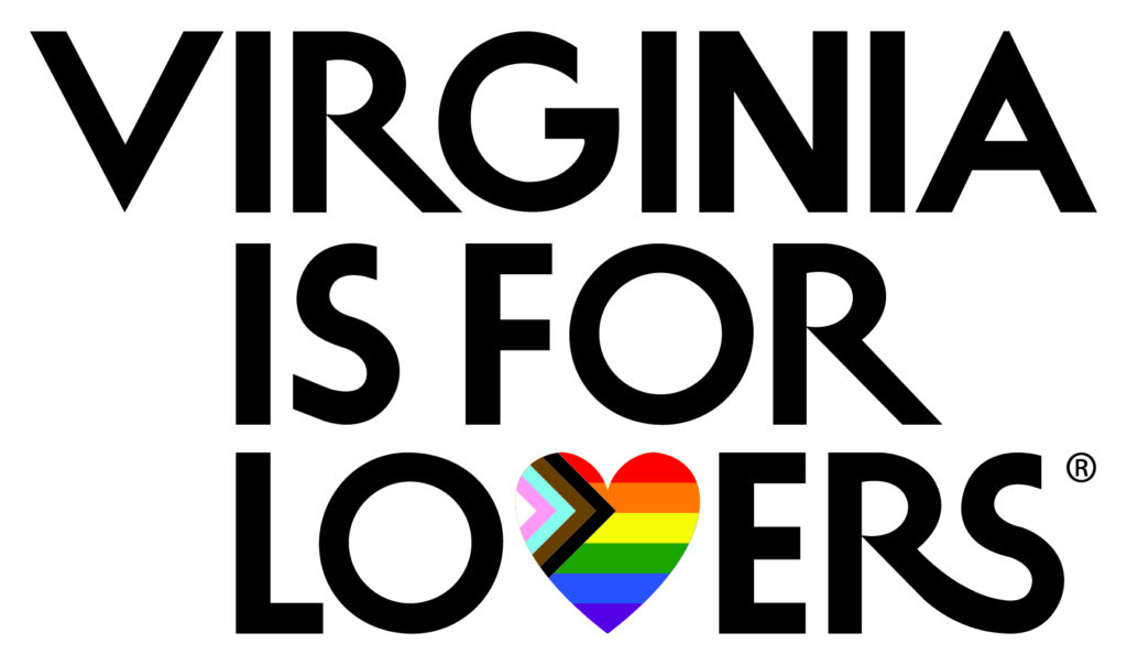 Virginia is for Lovers Updates Pride Heart Logo with Progress Pride